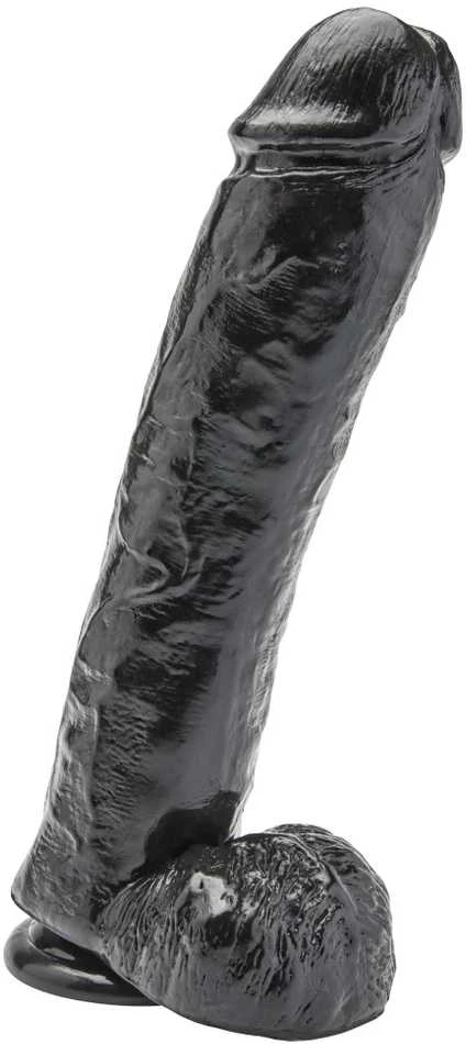 Get Real TOYJOY Dildo-cock 11 colių su kamuoliukais juodas