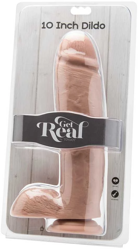 Get Real TOYJOY Dildo ant siurbtuko, didelis tikroviškas penis, 25 cm