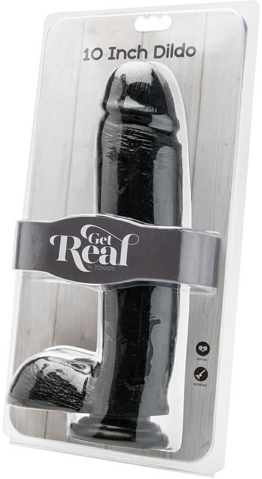 Get Real TOYJOY Dildo natural dirbtinis juoda penio narys 25cm