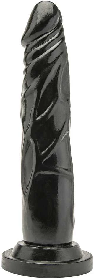 Get Real TOYJOY natūralus dirbtinis dildo, juodas penio narys, 18 cm