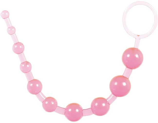 TOYJOY Ilgi analiniai karoliukai, užpakalio kamuoliukai, grandinėlė 30 cm