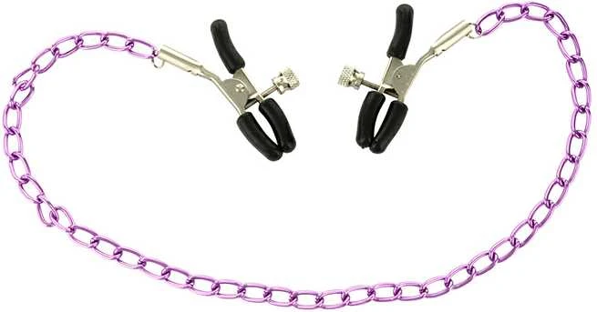 TOYJOY Violetinės spenelių spaustukai grandinės bdsm bondage