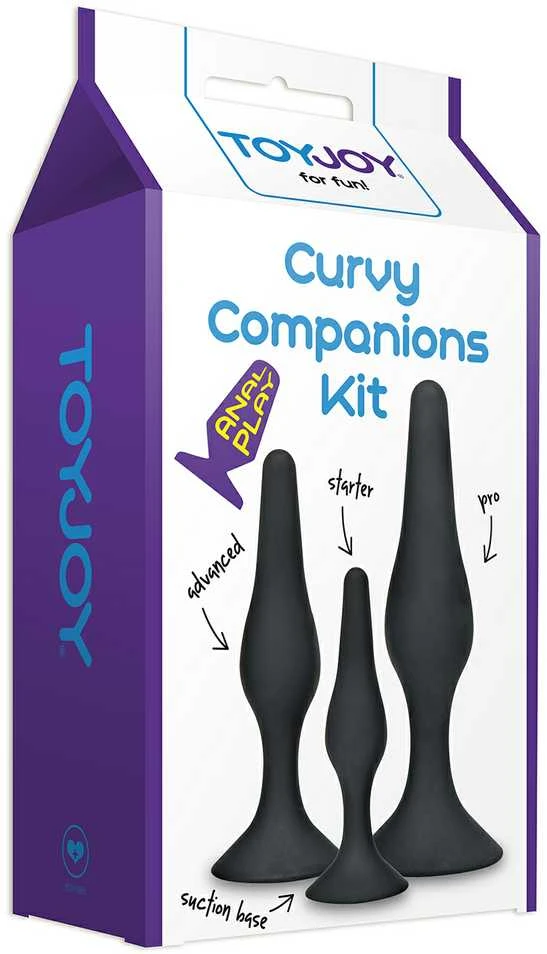 TOYJOY Silikoninis analinis kištukas, siurbtukas, 3 dydžiai