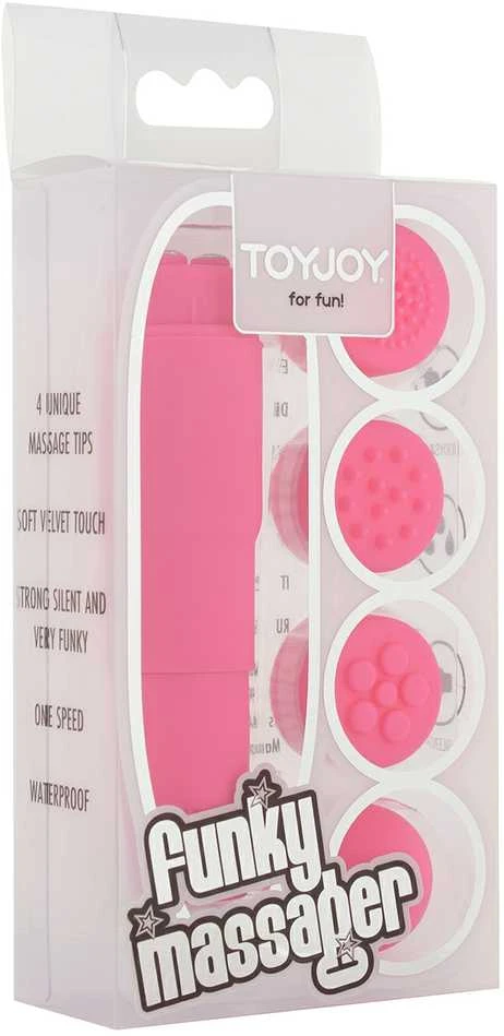 TOYJOY Mažas klitorio masažuoklis mini vibratorius 4 antgaliai