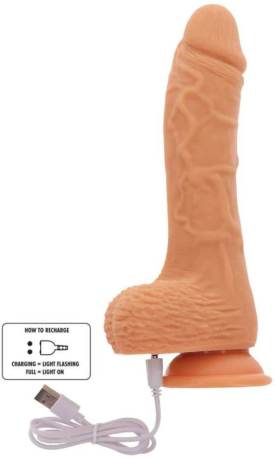 Get Real Aukštyn ir žemyn besisukantis vibruojantis dildo šviesios odos atspalvis
