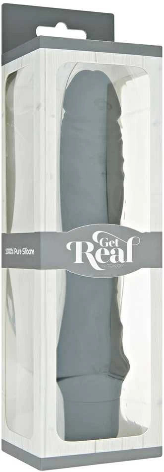 Get Real TOYJOY Silicone plonas vibratorius, įspūdingas penis, 7 režimai