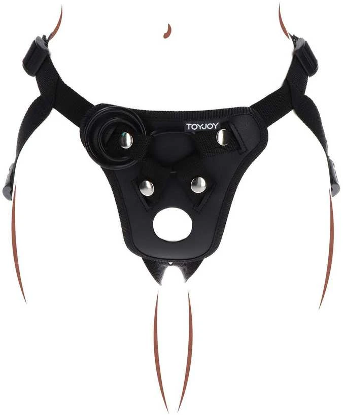 Get Real TOYJOY Strap-On Pleasure diržai Juodas