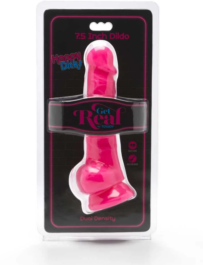 Get Real TOYJOY Dirbtinis dildo su tikroviškomis sėklidėmis, 19 cm