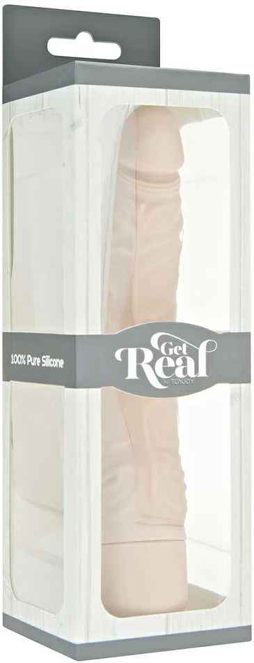 Get Real TOYJOY Vibratorius kaip penis su natūraliomis venomis, 7 režimas, 21 cm