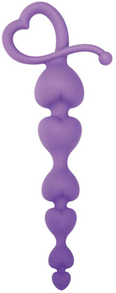 Violetiniai širdelės formos analiniai karoliukai