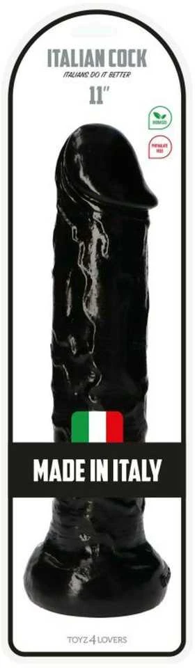 Toyz4Lovers Juoda storas tikroviškas dildo su venomis 28,5 cm