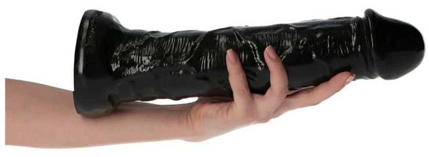 Toyz4Lovers Juoda storas tikroviškas dildo su venomis 28,5 cm