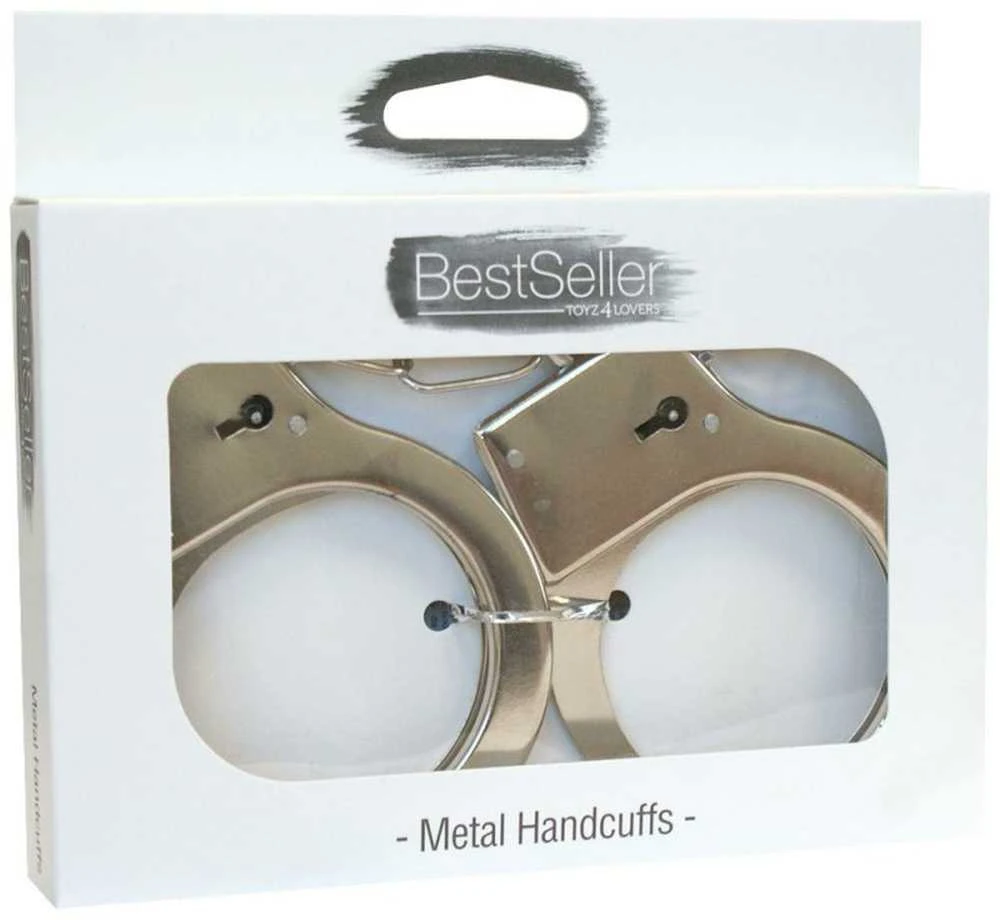 Metaliniai BDSM antrankiai originalioje „BestSeller“ pakuotėje