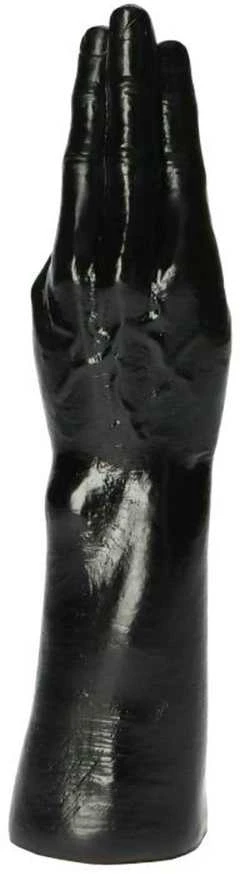 Juodas rankos formos dildo