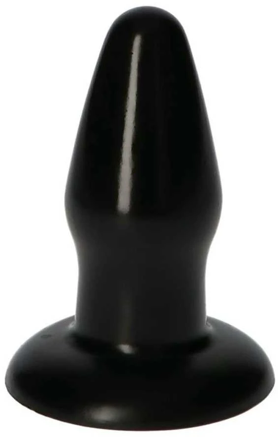 Juodas analinis kištukas su siurbtuku 9cm