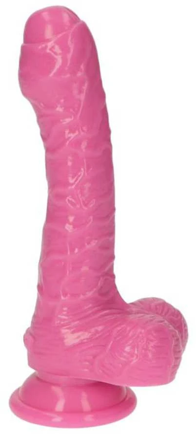 Toyz4Lovers Mały rožinė żylasty penis su przyssawką 16 cm