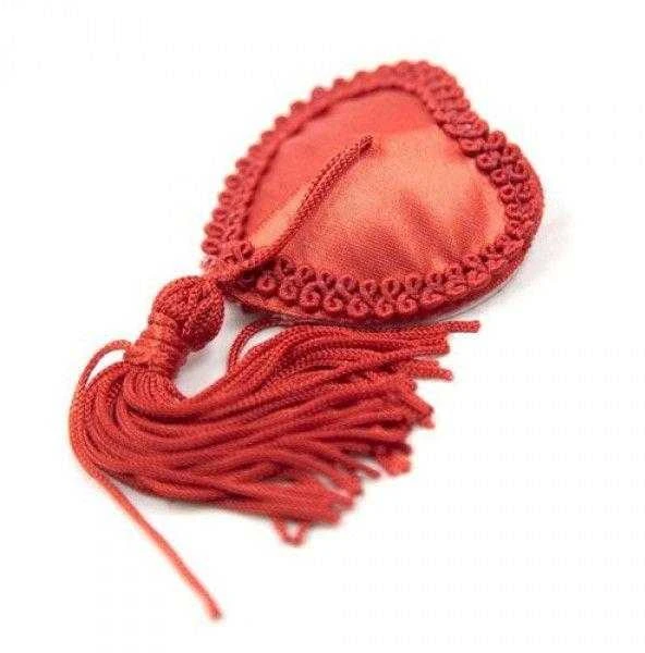 Toyz4Lovers Apatiniai drabužiai-Heart Nipples Tassels Raudonas