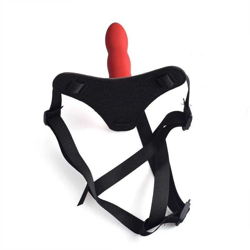 Toyz4Lovers Raudon viliojantis strap-on dildo su petnešėlėmis