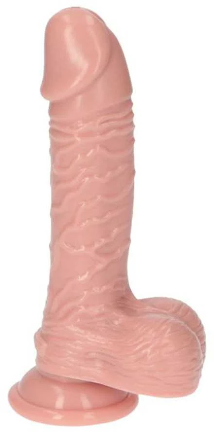 Toyz4Lovers Realistiškas kūno spalvos styguotas dildo su siurbtuku