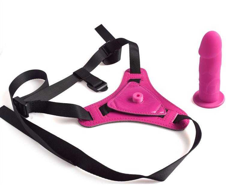 Toyz4Lovers Harness straps straponas moteriškas varpos dildo 10cm