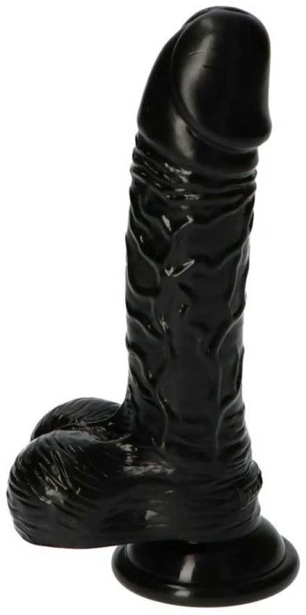 Toyz4Lovers Stringy juoda tikroviškas dildo siurbtukas 16 cm