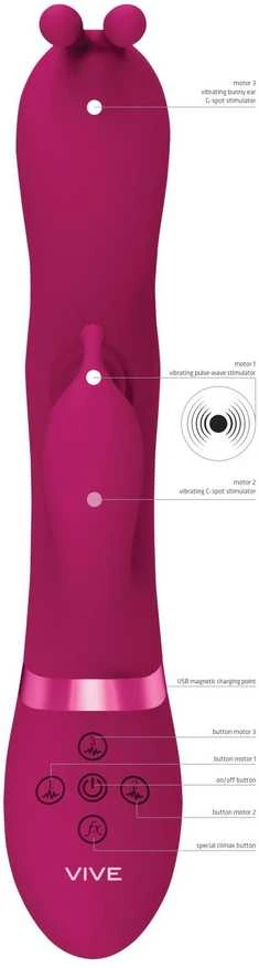 Vive By Shots Vive Gada – Vibrating Bunny Ear G taško triušis su pulso bangos kotu
