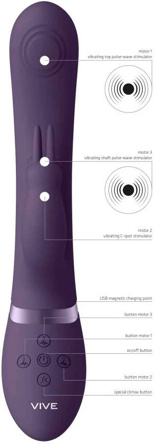 Vive By Shots Vive May - Pulse-Wave & C-spot & G-Spot Rabbit - Violetinė