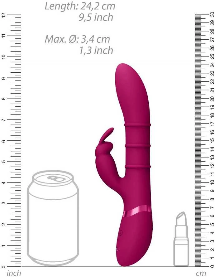 Vive By Shots Rožinė Stimulating Rings, Vibrating G-Spot Rabbit - Rožinė