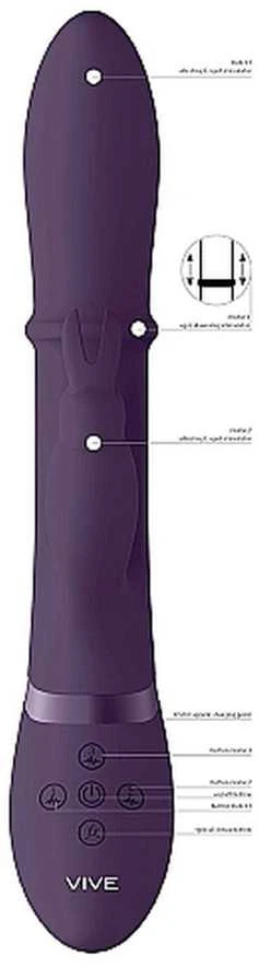 Vive By Shots Vive Vibrator zuikis daugiafunkcinis 10 režimų 24cm