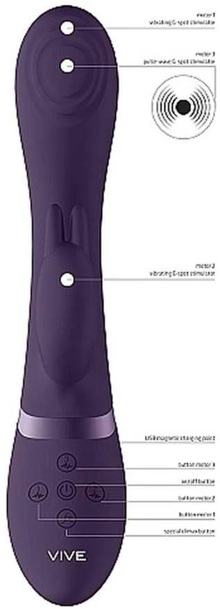Vive By Shots Vive Vibrator bunny su rotacinis masažuoklis 21cm 10 režimų
