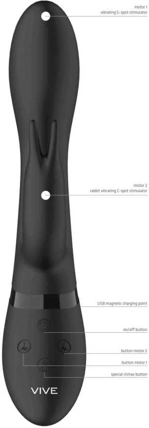 Vive By Shots Vive Vibrator-Zosia - Classic G-Spot Rabbit - Juodas
