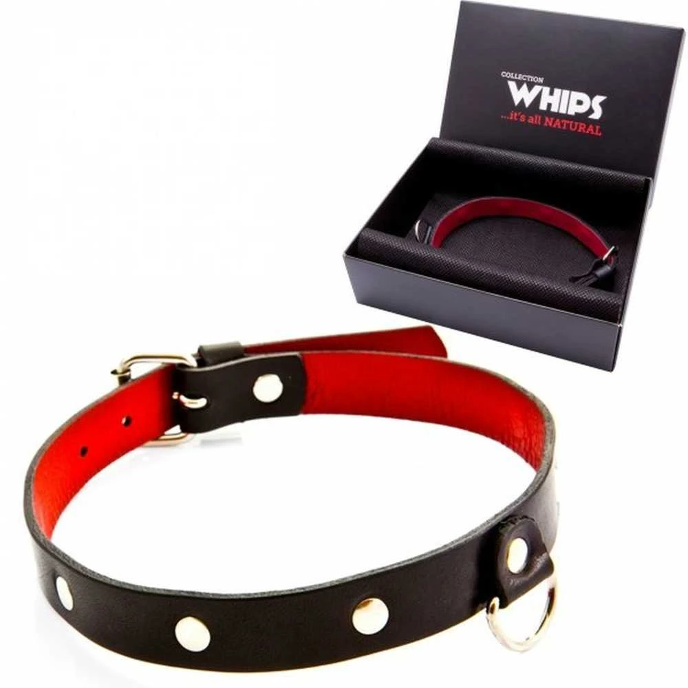 Whips Collections Natūralios odos apykaklė, siaura, plona, moteriška botagai