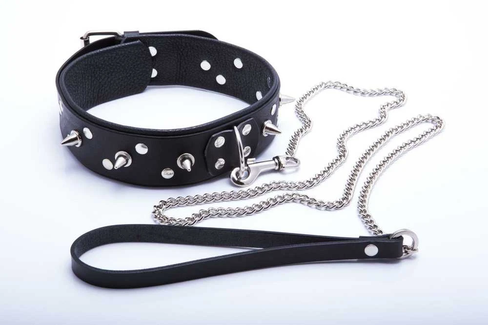 Whips Collections Odinė apykaklė vyrams smeigės bondage bdsm