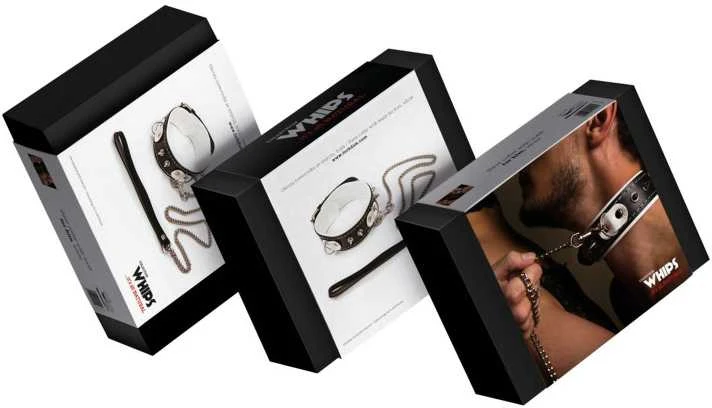 Whips Collections Bindings - Slave apykaklė su pavadėliu, balta
