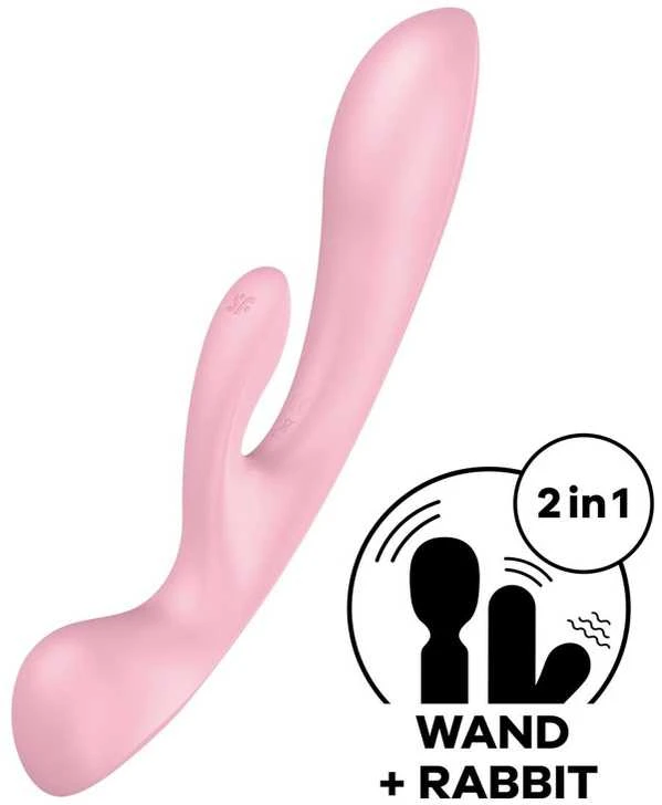 Satisfyer Triple Oh Light Rožinė daugiafunkcis vibratorius