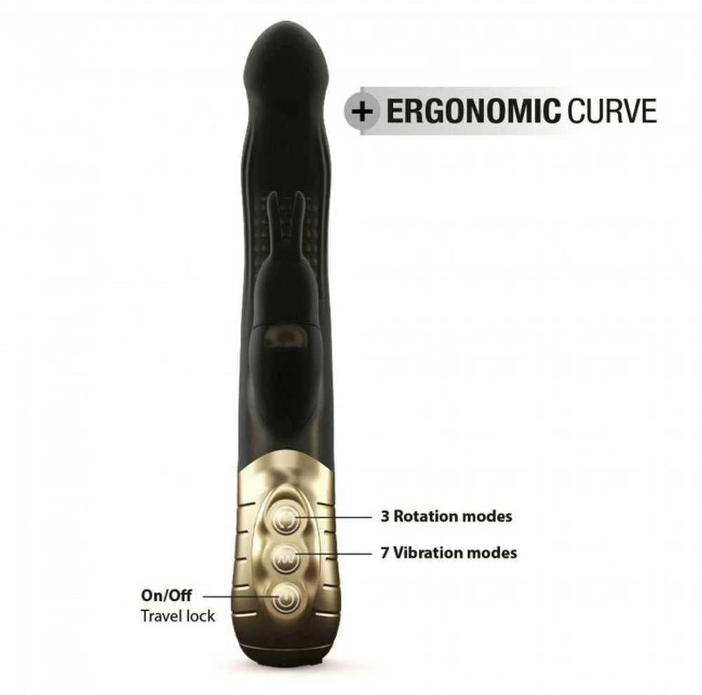 Marc Dorcel Baby Rabbit 2.0 vibratorius su dviguba stimuliacija Juodas & Gold