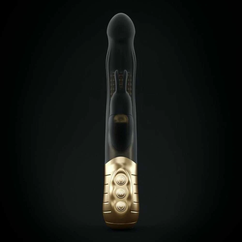 Marc Dorcel Baby Rabbit 2.0 vibratorius su dviguba stimuliacija Juodas & Gold