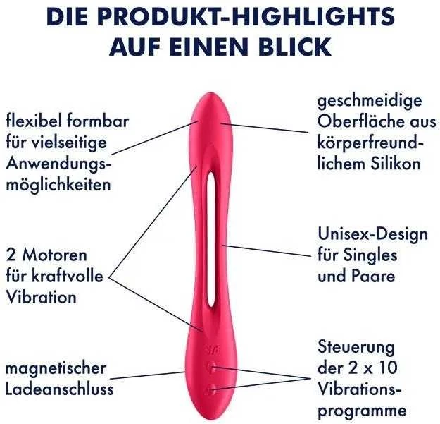 SATISFYER ELASTIC JOY RAUDONA
