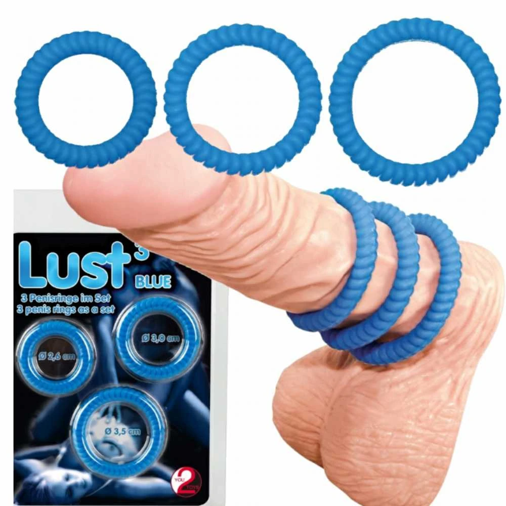 You2Toys Mėlyna Lust 3 Cock Rings mėlynas