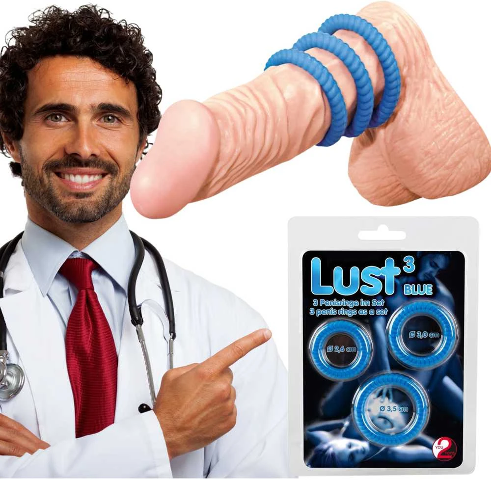 You2Toys Mėlyna Lust 3 Cock Rings mėlynas