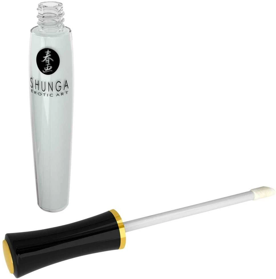 Shunga Erotic Art Oralinio malonumo kokosų skonio lūpų blizgis