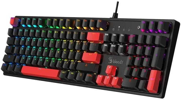Klaviatūra žaidimams A4Tech Bloody S520N BLMS Raudona Plus su laidu mechaninė su pašvietimu juoda