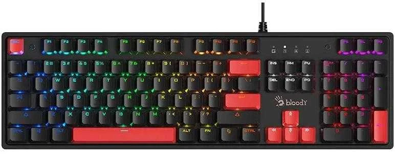 Klaviatūra žaidimams A4Tech Bloody S520N BLMS Raudona Plus su laidu mechaninė su pašvietimu juoda