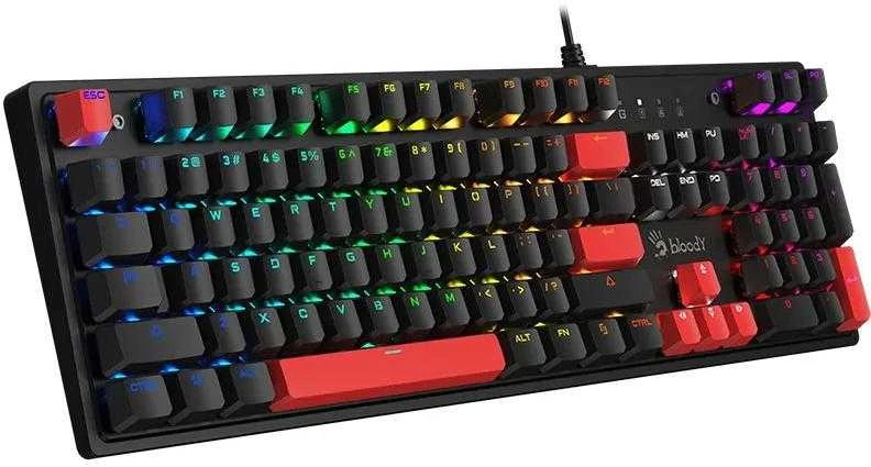 Klaviatūra žaidimams A4Tech Bloody S520N BLMS Raudona Plus su laidu mechaninė su pašvietimu juoda