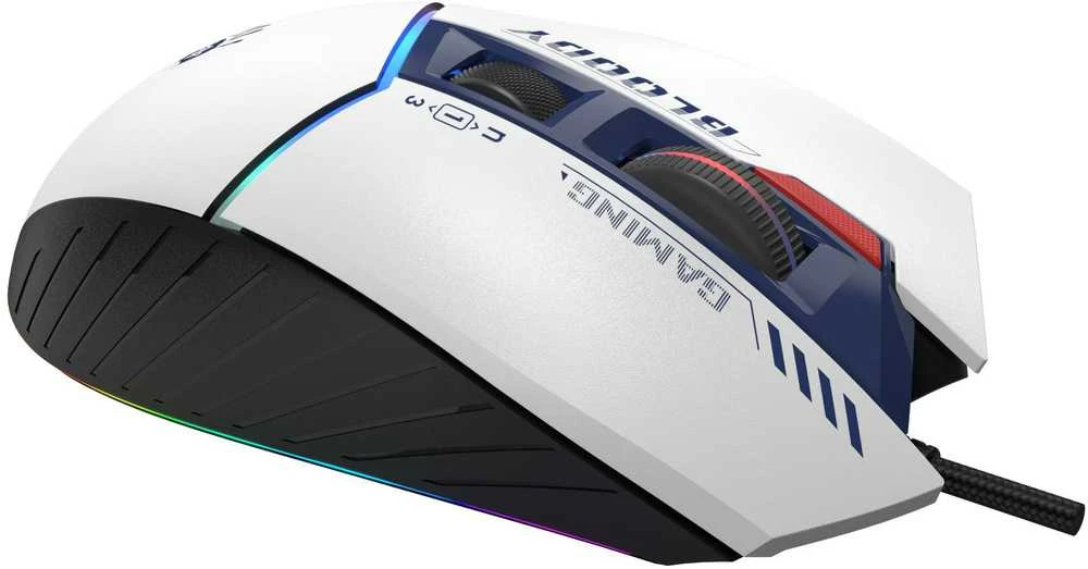Pelė Myszka žaidimams A4Tech Bloody W95Max Sports Navy su laidu 12000 dpi optinė balta