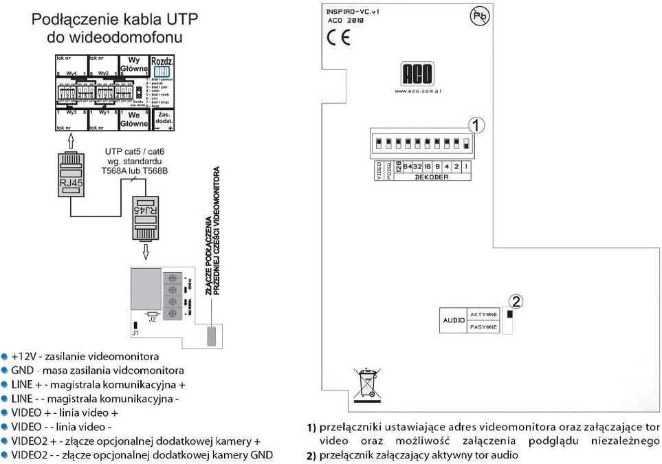 ACO INS-MPR 4" INSPIRO monitorius – skaitmeninis spalvotas vaizdo telefonspynės monitorius