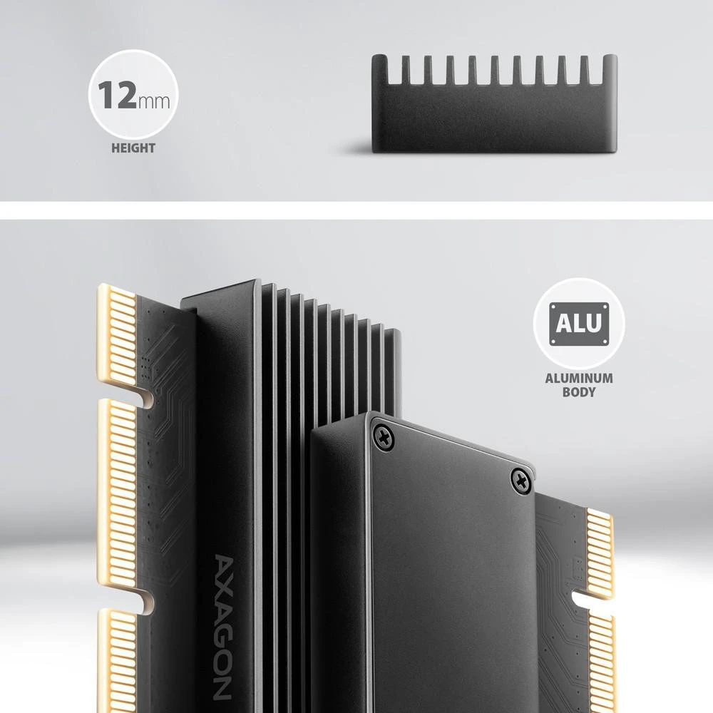 AXAGON PCI-Express x16 adapteris su aušintuvu, skirtas NVMe M.2 SSD diskui prijungti prie kompiuterio | PCEM2-XS
