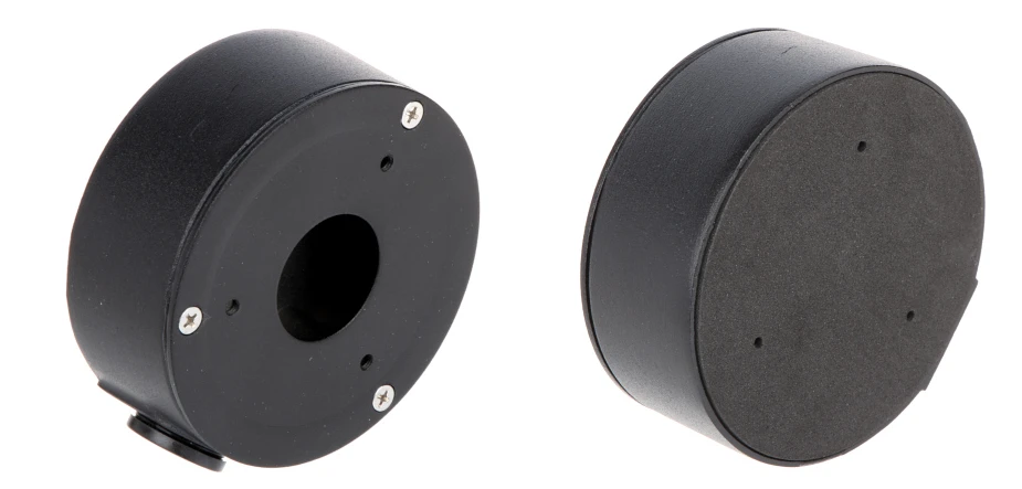 Juodas Dahua PFA134 adapteris iš priekio ir galo