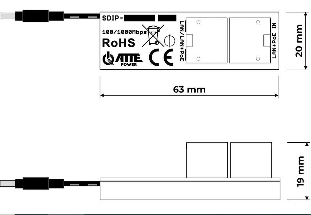 Adapteris PoE ATTE SDIP-12-121