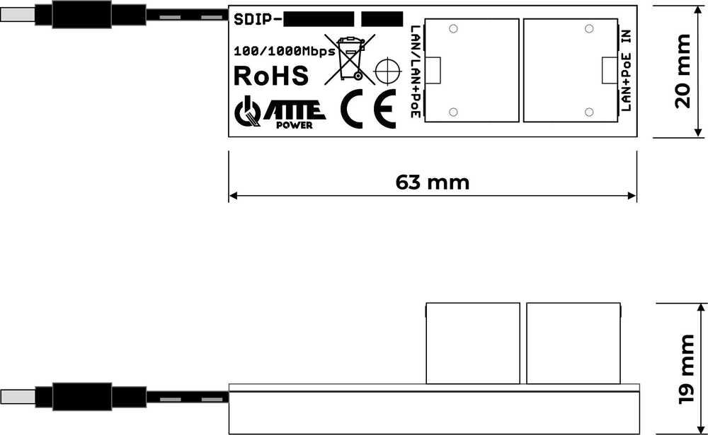 Adapteris PoE ATTE SDIP-12-121